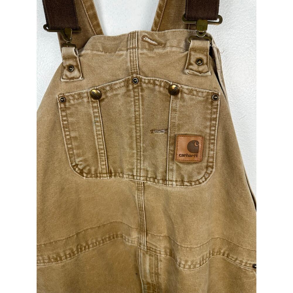 Carharttt Vintage R06 211 Men's double-knee bib overalls duck canvas 50 x 32 - Picture 4 of 11